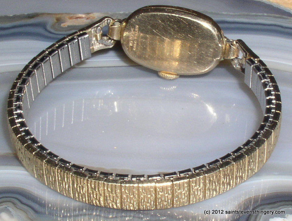 Vintage Elgin DeLuxe 17J 10K Gold Filled Ladies Wrist Watch 