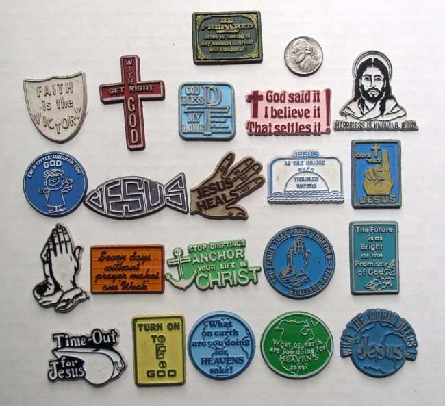 21 Vintage Rubber Magnets Christian Religious
