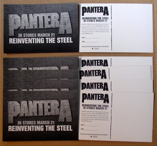 Pantera / Reinventing The Steel Postcard Lot
