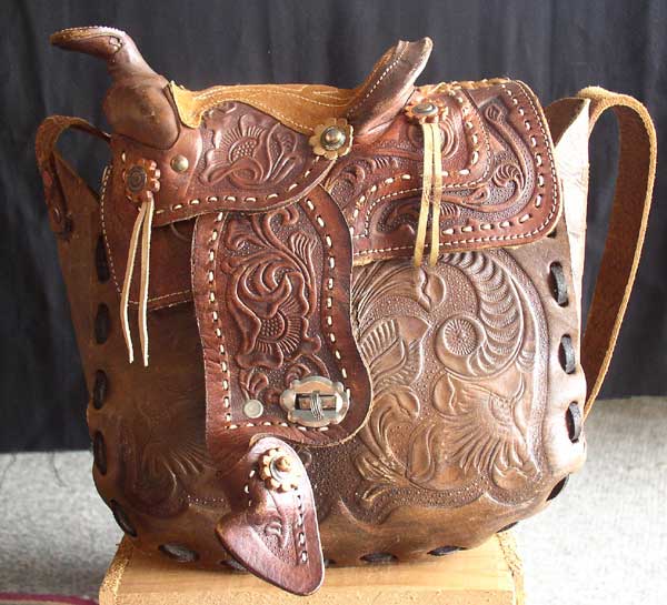 Vintage Western Cowgirl Tooled Leather Saddle Purse Bag – Thingery Previews  Postviews & Music