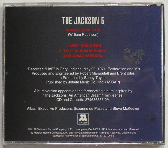 Jackson Five promo back