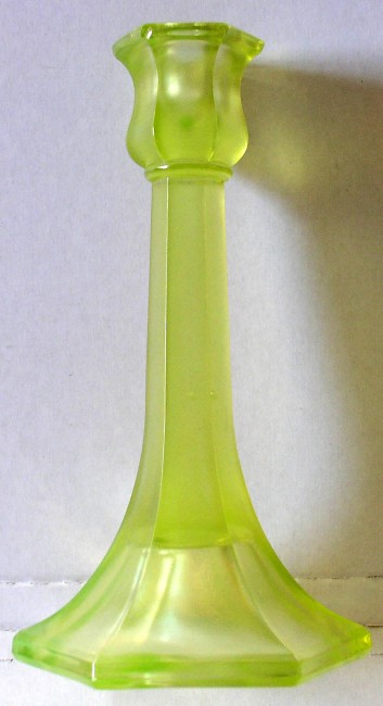 Vaseline Glass Cande Stick 2