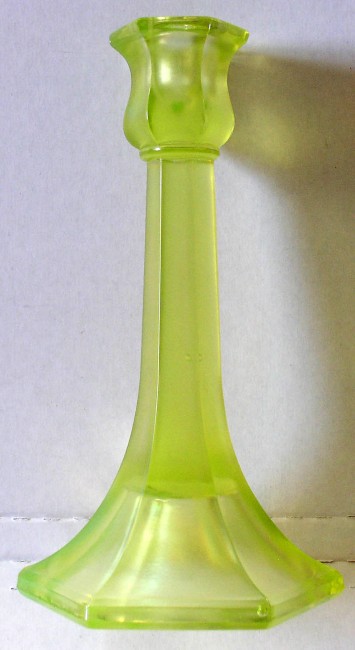 Vaseline Glass Cande Stick 3