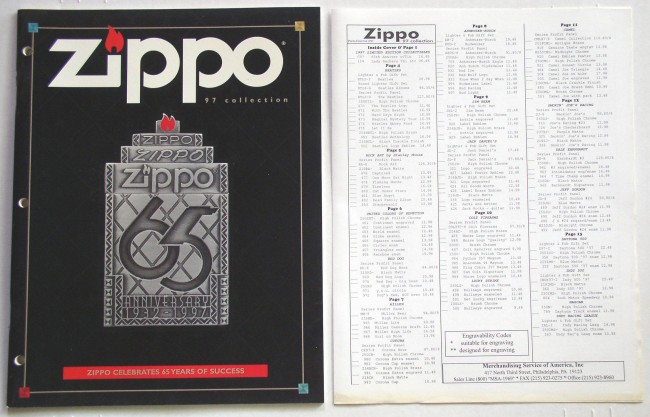 1997 Zippo Catalog with prices