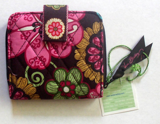 Vera Bradley Mini Zip Wallet Mod Floral Pink 1
