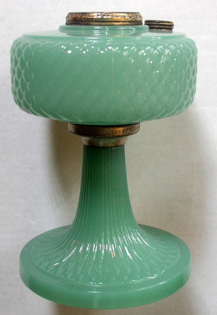 Aladdin Diamond Quilt Jade Green Lamp 1