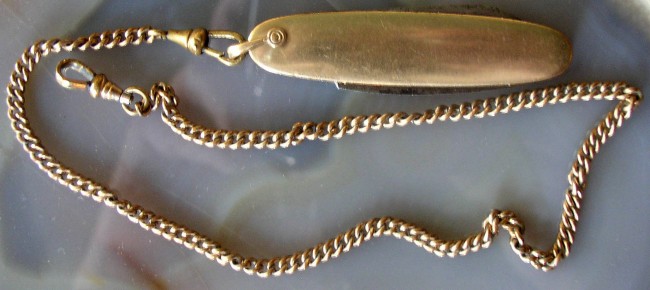 Gold Pen Knife Fob 1