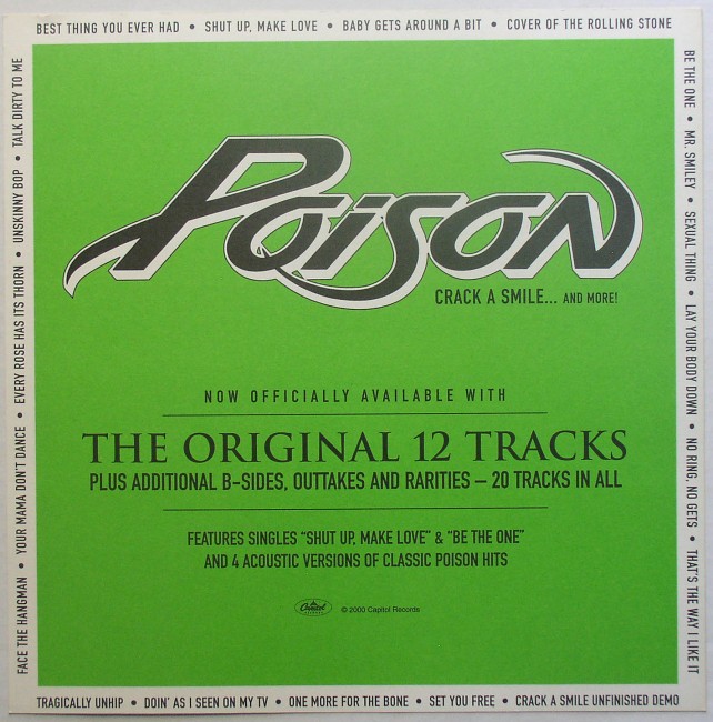 Poison / Crack A Smile flat back