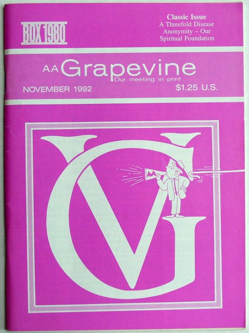 AA Grapevine Magazine November 1992