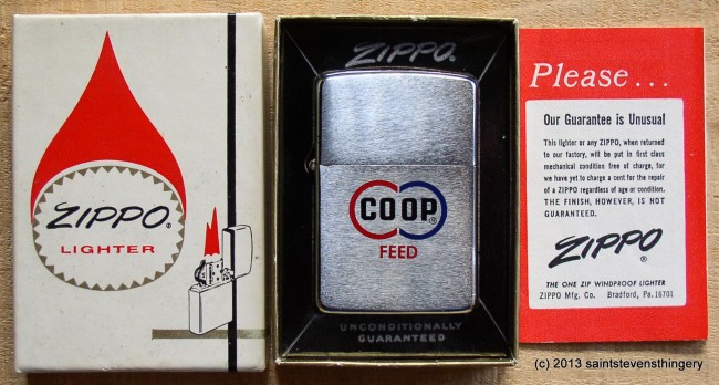 1967 Zippo Lighter Coop Feed Advertising 1