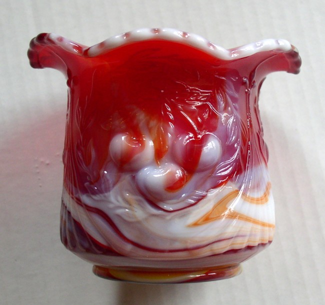 Fenton Slag Glass Sugar Bowl 2