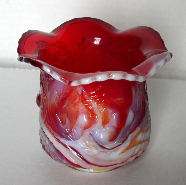 Fenton Slag Glass Sugar Bowl 6