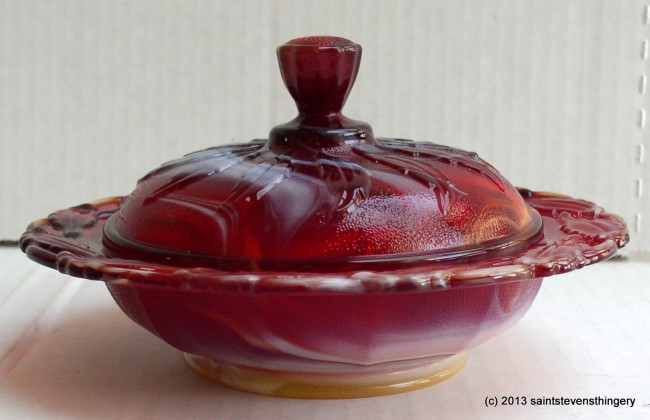 Slag Glass Butter Dish 1