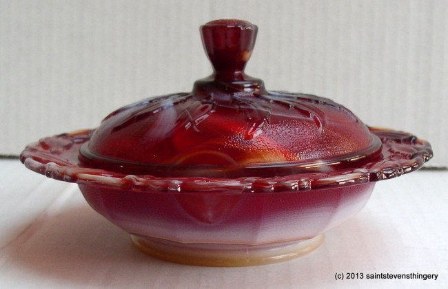 Slag Glass Butter Dish 3