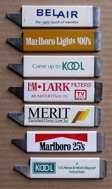 Cigarette Advertising Box Cutters Lot of 7