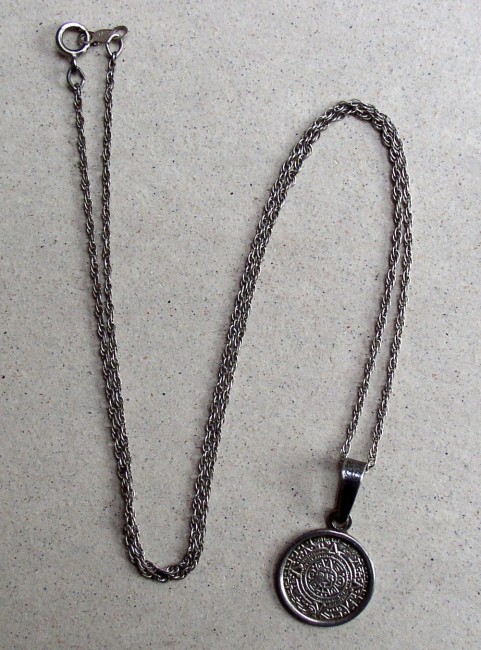 Sterling Chain Aztec Pendant 1