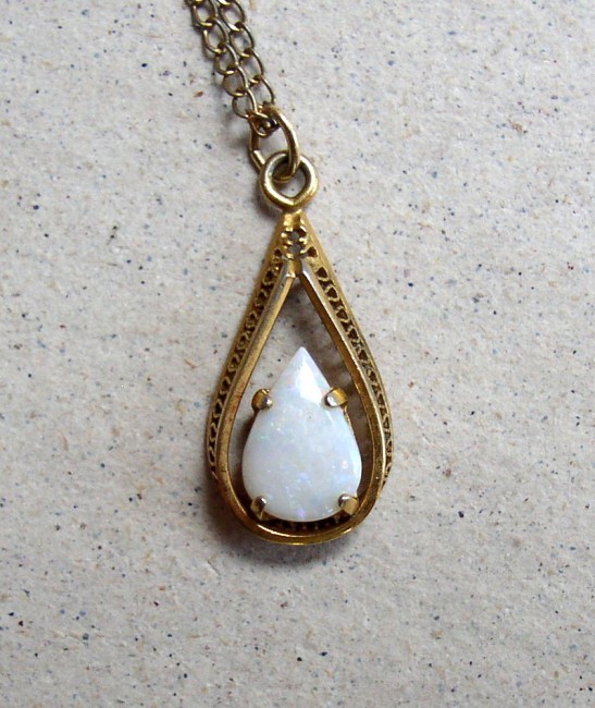 Chain Fire Opal Pendant 4