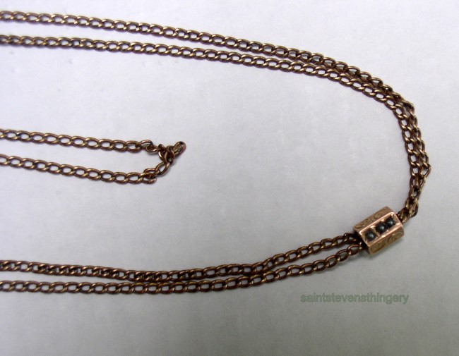 Gold Filled Chain Necklace Pearl Slide 2