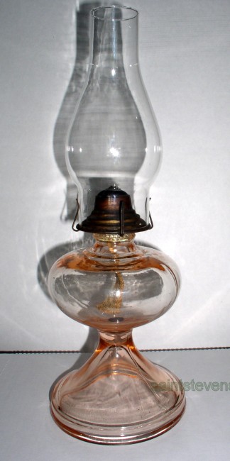 Depression Glass Pink Lamp 3