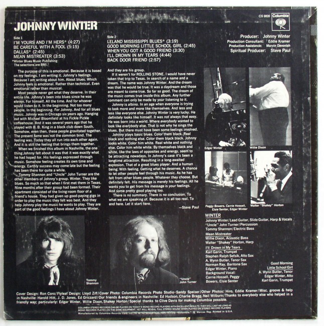 Johnny Winter / Johnny Winter LP 2