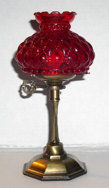 Mini Tea Light Lamp Ruby Red Diamond Quilted Shade 2