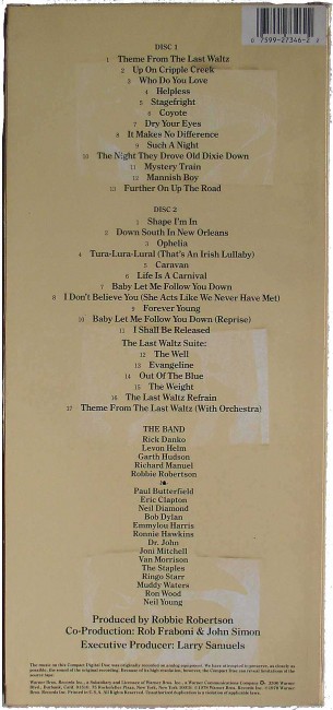 Band / Last Waltz longbox back