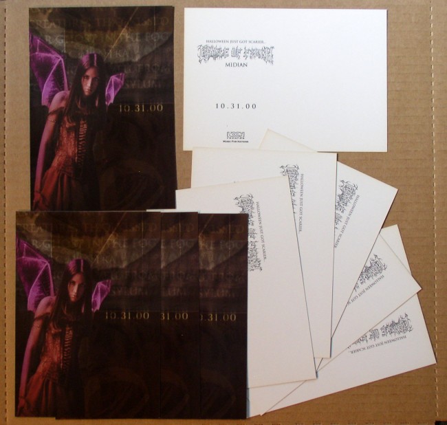 Cradle Of Filth / Midian postcard lot