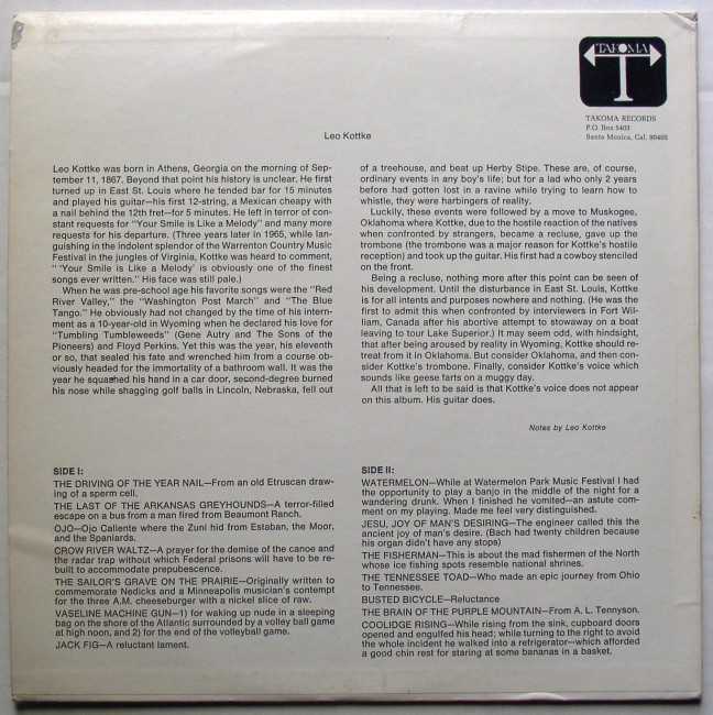Leo Kottke / 6 And 12 String Guitar LP 2