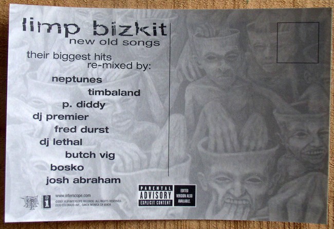 Limp Bizkit postcard back