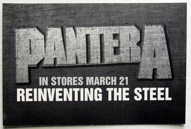 Pantera / Reinventing The Steel promo postcard front
