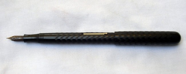 Unmarked Black Chased Hard Rubber Pen 3