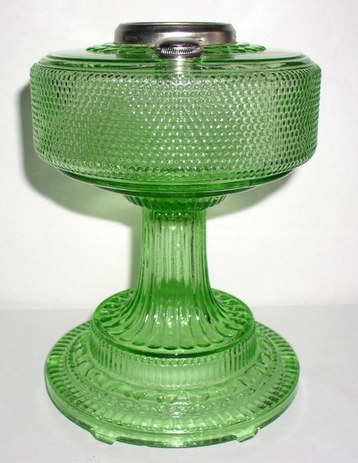 Aladdin Hobnail Colonial Green Lamp 1