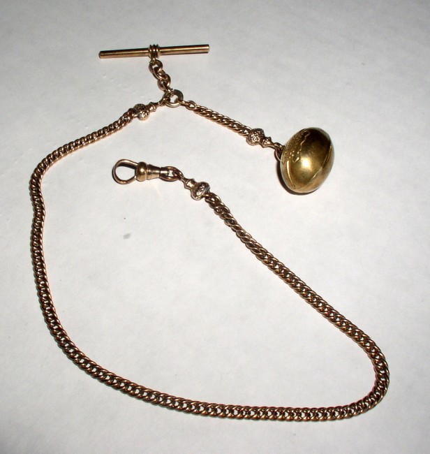 Gold Chain With Football Fob 1