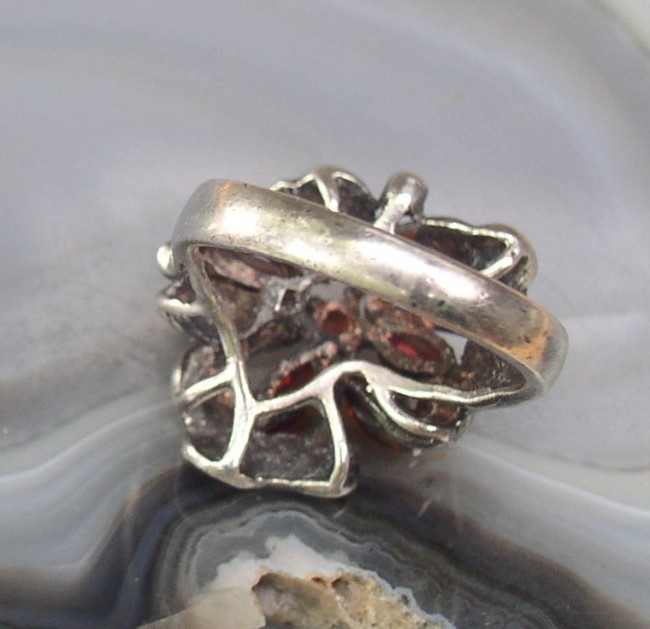 Garnet Marcasite Ring 6