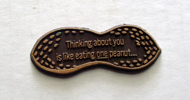 Thinking About You Is Like Eating One Peanut yellow brown