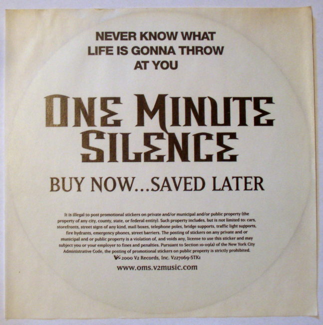 One Minute Silence Sticker 2