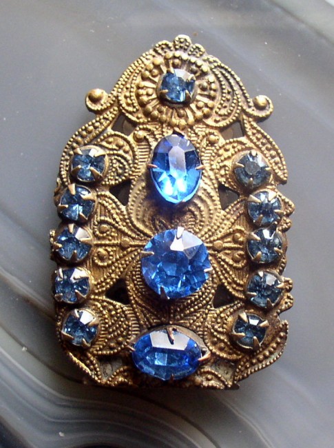 Blue Rhinestone Clip 1