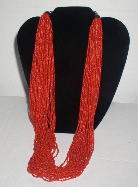 Coral 30 Strand Necklace 1