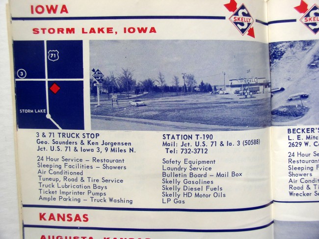 Skelly Truck Stop Directory Circa 1965