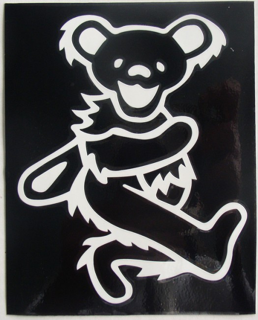 Grateful Dead Dancing Bear Rub On Decal