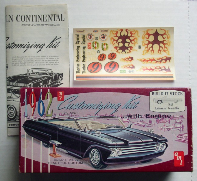 1962 AMT Continental Convertible Box Decals Instruction