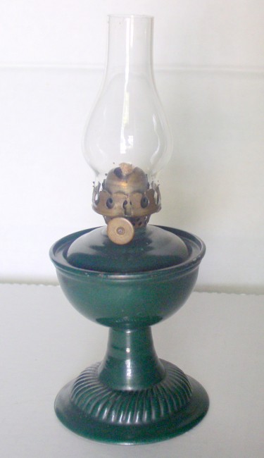 Green Tin Lamp 1