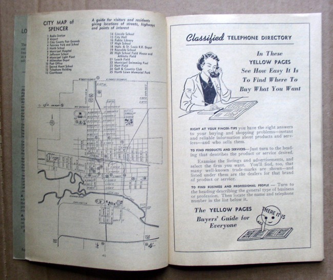 Spencer Iowa 1958 Telephone Directory 2