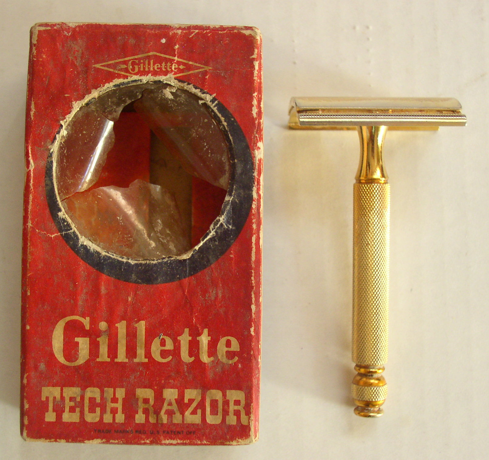 Gold Plated Gillette Double Edge Tech Razor Ball End With Original Box Thingery Previews Postviews Music