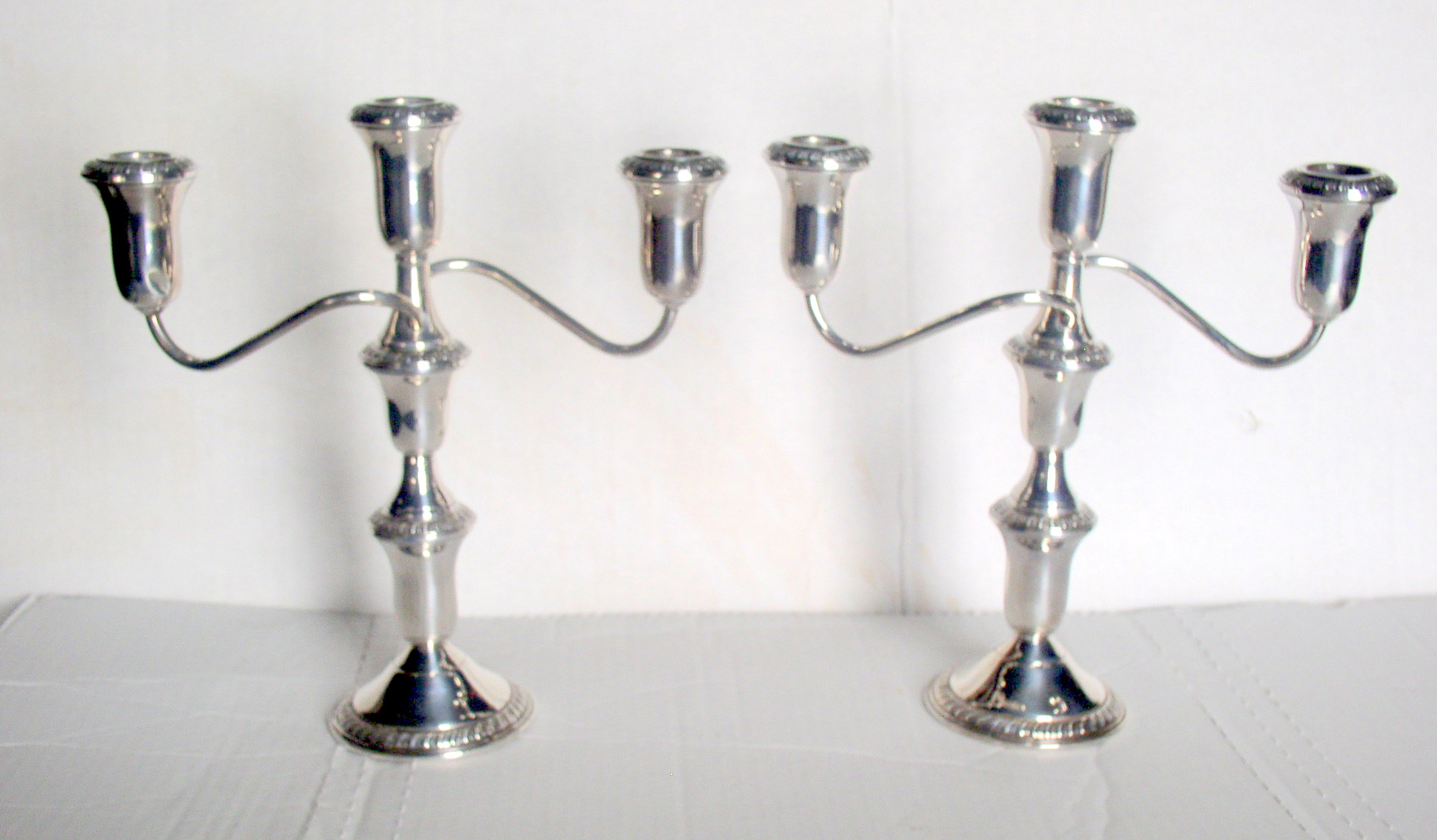 Vintage Pair Lord Silver Inc. 3 Light Convertible Sterling Silver ...