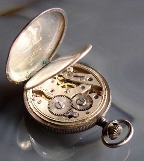 Antique Lady Rose Ornate Sterling Case Pocket Watch 3