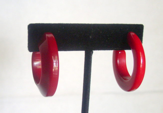Red Hoop Earrings 1