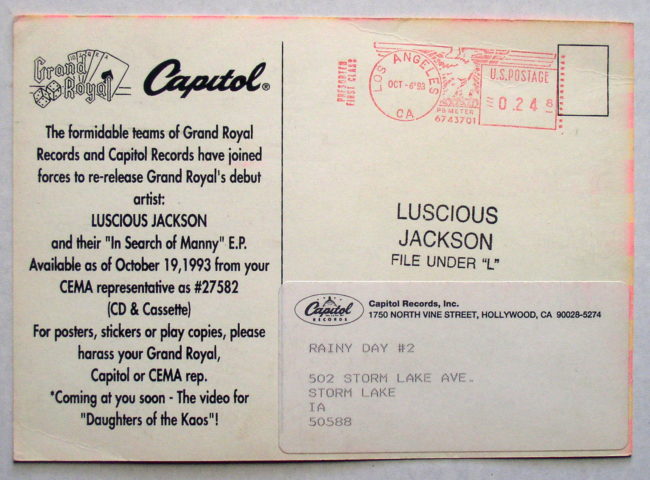 Luscious Jackson Promo Postcard 2