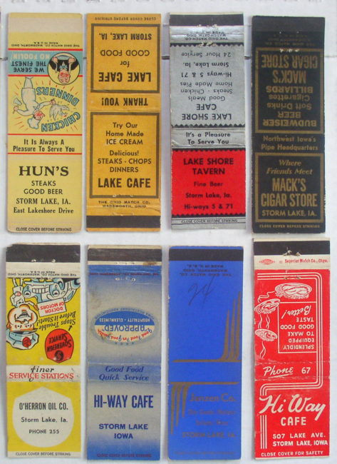 Storm Lake Iowa Match Book Covers 3