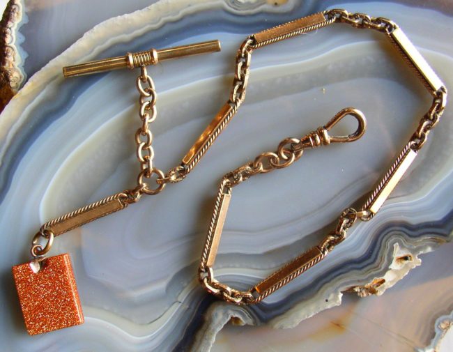 Chain with goldstone fob 1